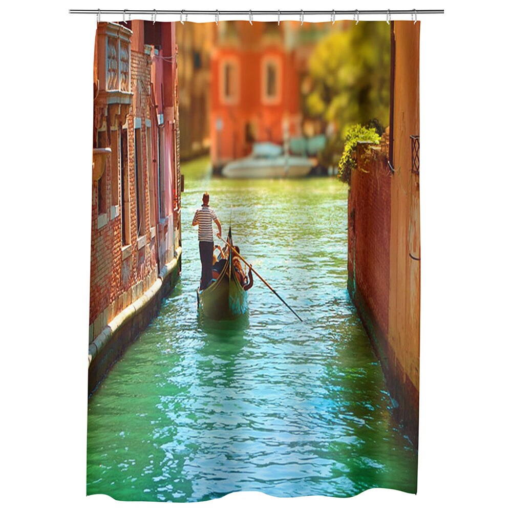 Perdea Dus, Cada, pentru Baie, Heartwork, Pe canal in Venetia, Model Multicolor, Decoratiuni Baie, 150 x 200 cm