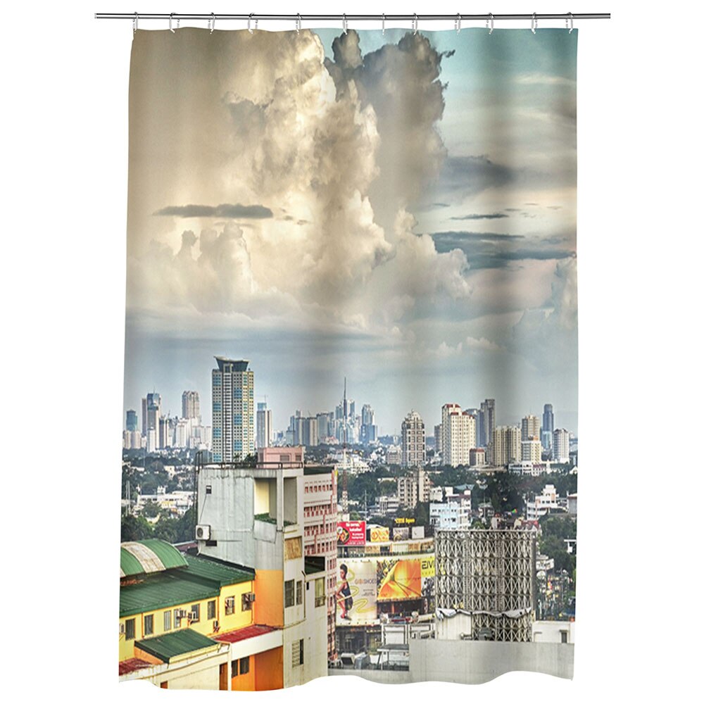 Perdea Dus, Cada, pentru Baie, Heartwork, Acoperisuri, Model Multicolor, Decoratiuni Baie, 150 x 200 cm