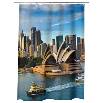 Perdea Dus, Cada, pentru Baie, Heartwork, Opera din Sydney Australia, Model Multicolor, Decoratiuni Baie, 150 x 200 cm Perdea Dus, Cada, pentru Baie, Heartwork, Opera din Sydney Australia, Model Multicolor, Decoratiuni Baie, 150 x 200 cm