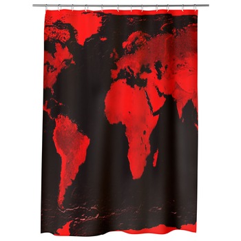 Perdea Dus, Cada, pentru Baie, Heartwork, Harta Rosie, Model Multicolor, Decoratiuni Baie, 150 x 200 cm Perdea Dus, Cada, pentru Baie, Heartwork, Harta Rosie, Model Multicolor, Decoratiuni Baie, 150 x 200 cm