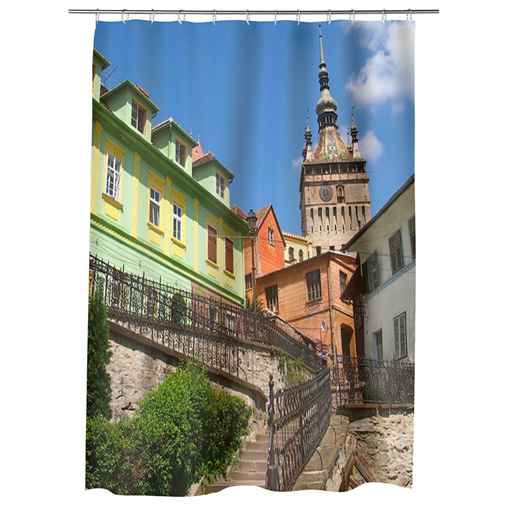 Perdea Dus, Cada, pentru Baie, Heartwork, Sighisoara, Model Multicolor, Decoratiuni Baie, 150 x 200 cm