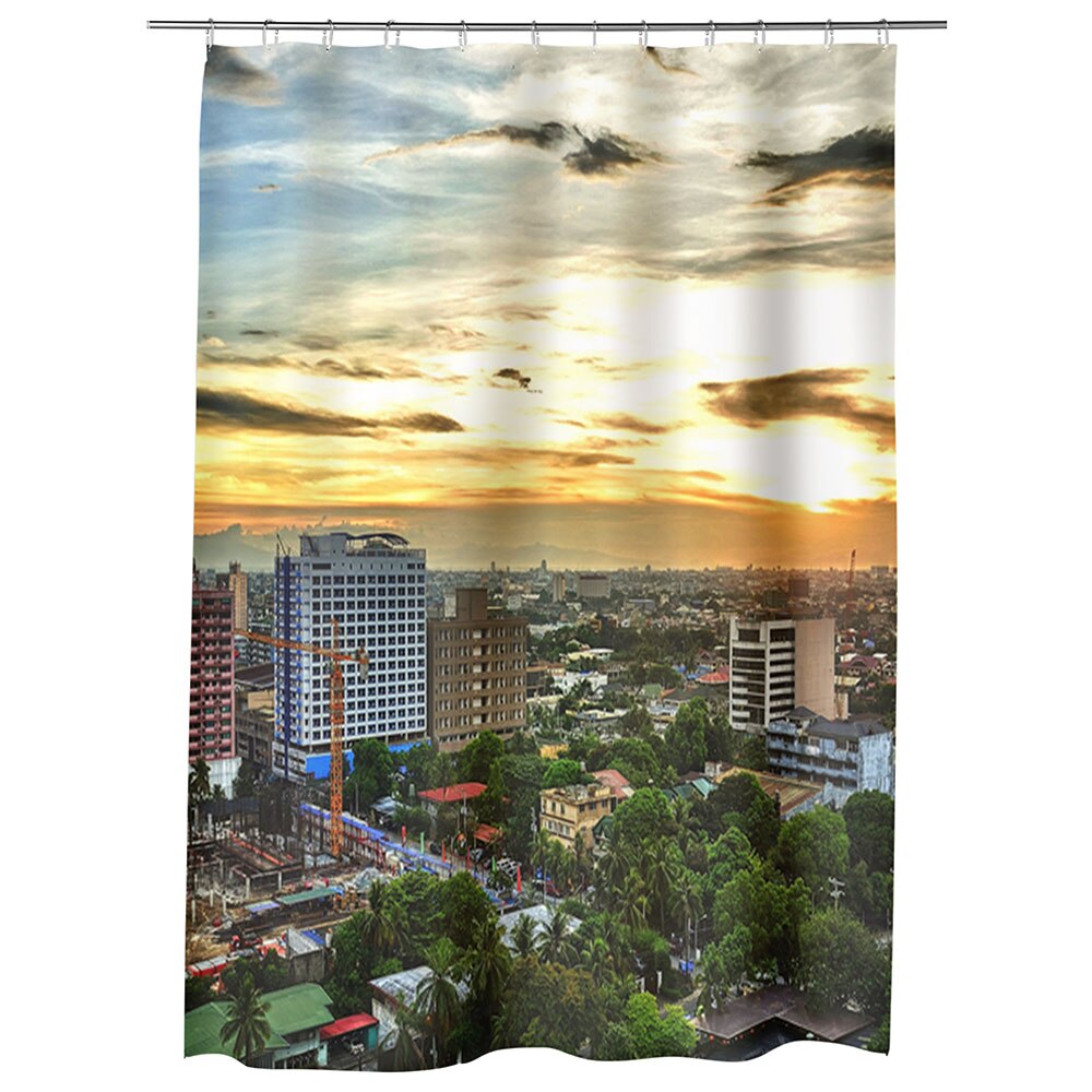 Perdea Dus, Cada, pentru Baie, Heartwork, Panorama, Model Multicolor, Decoratiuni Baie, 150 x 200 cm