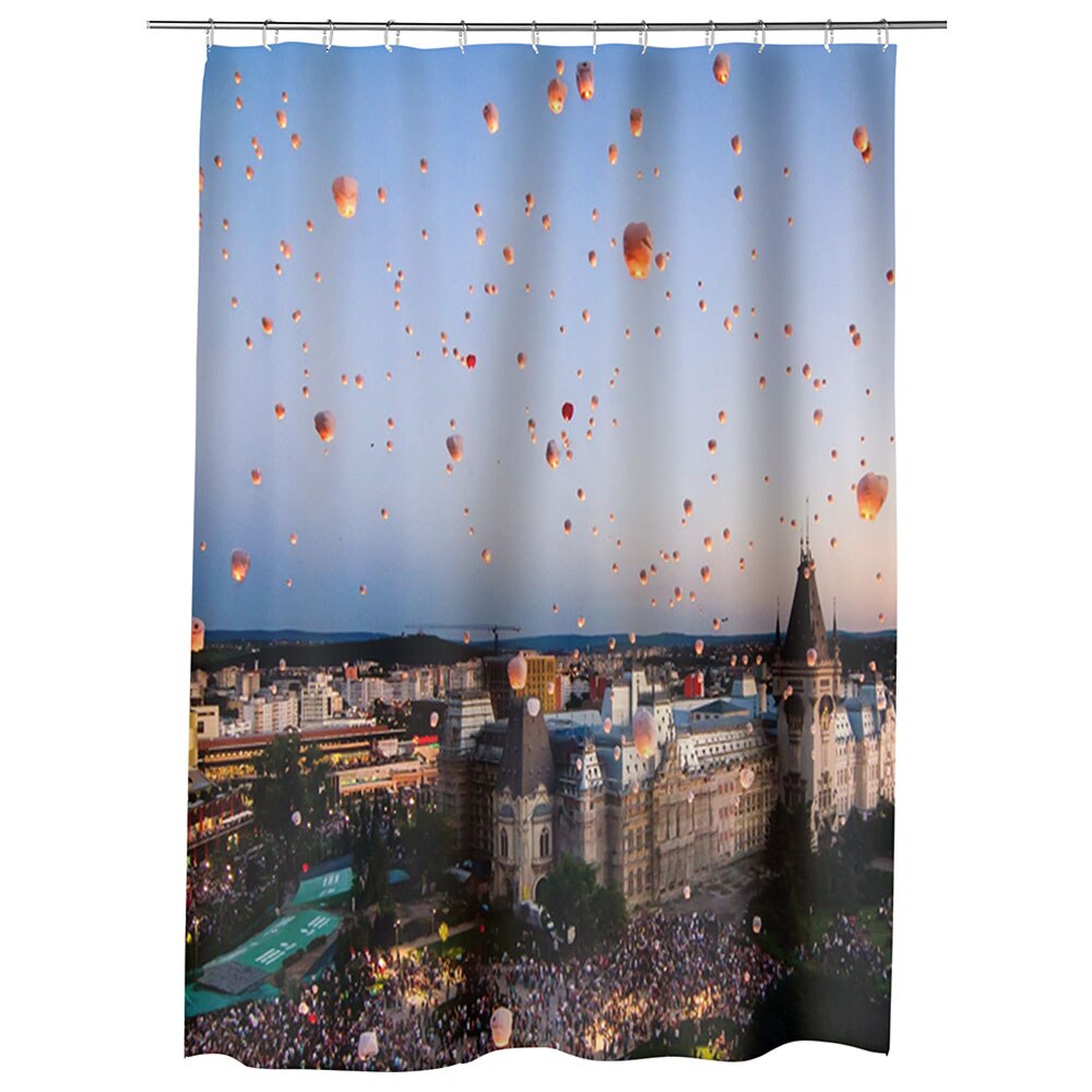 Perdea Dus, Cada, pentru Baie, Heartwork, Lampioane in Iasi, Model Multicolor, Decoratiuni Baie, 150 x 200 cm