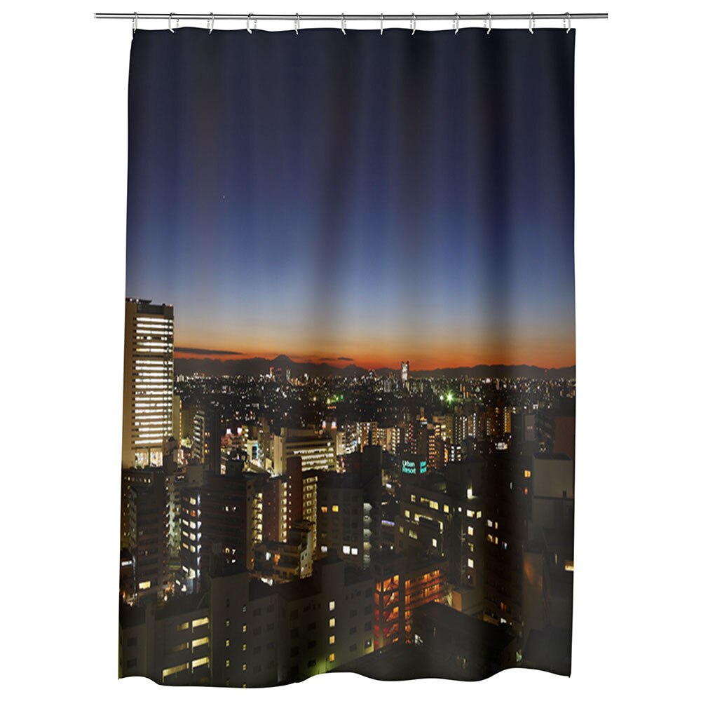 Perdea Dus, Cada, pentru Baie, Heartwork, Viata de noapte in New York, Model Multicolor, Decoratiuni Baie, 150 x 200 cm