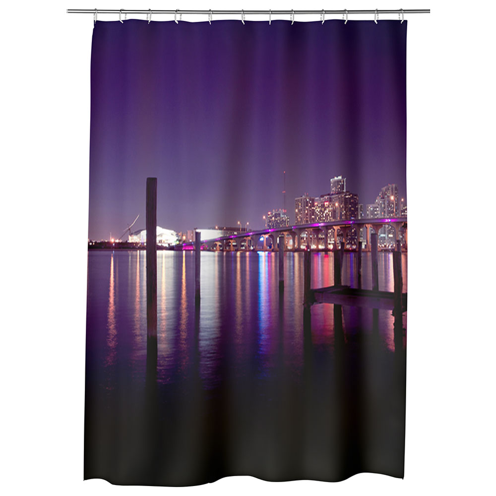 Perdea Dus, Cada, pentru Baie, Heartwork, Miami USA, Model Multicolor, Decoratiuni Baie, 150 x 200 cm