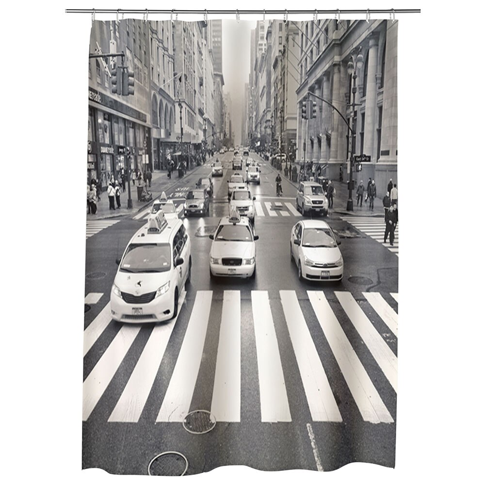 Perdea Dus, Cada, pentru Baie, Heartwork, Trecere de pietoni in New York, Model Multicolor, Decoratiuni Baie, 150 x 200 cm