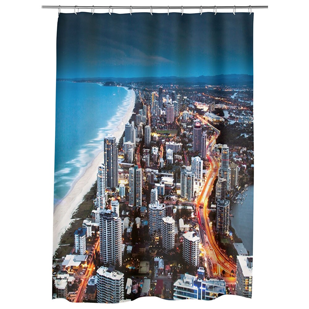 Perdea Dus, Cada, pentru Baie, Heartwork, Coasta Australiei, Model Multicolor, Decoratiuni Baie, 150 x 200 cm