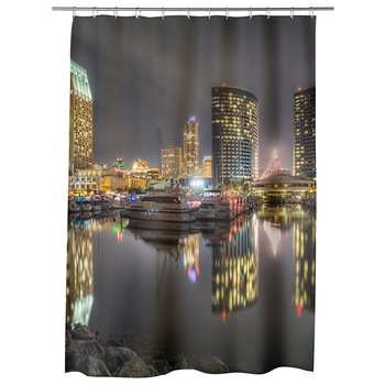 Perdea Dus, Cada, pentru Baie, Heartwork, Portul din San diego, Model Multicolor, Decoratiuni Baie, 150 x 200 cm Perdea Dus, Cada, pentru Baie, Heartwork, Portul din San diego, Model Multicolor, Decoratiuni Baie, 150 x 200 cm