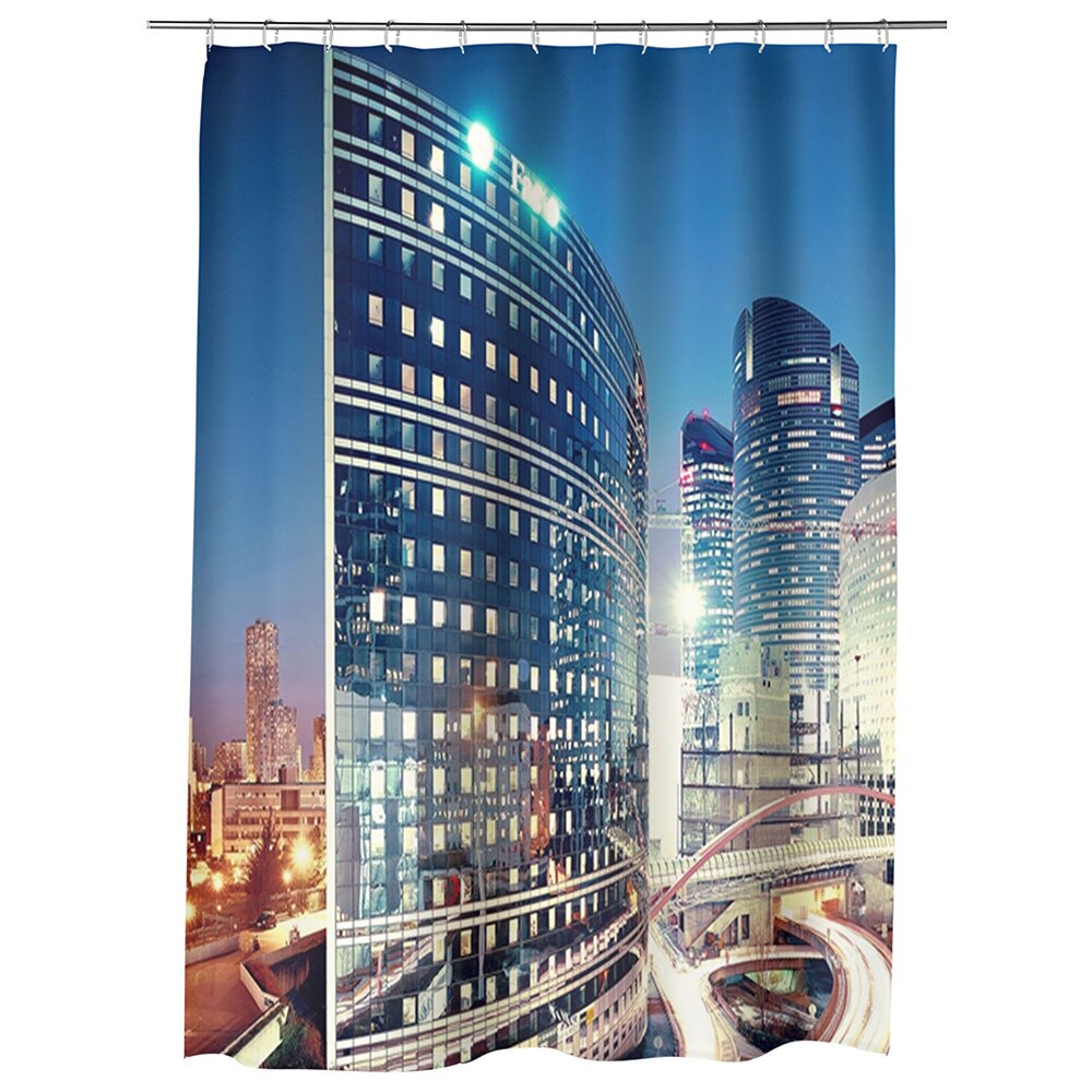 Perdea Dus, Cada, pentru Baie, Heartwork, Cladiri in Paris Franta, Model Multicolor, Decoratiuni Baie, 150 x 200 cm