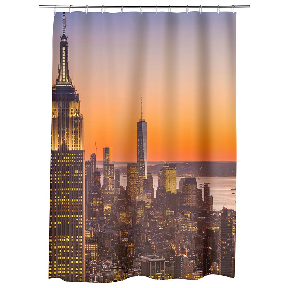 Perdea Dus, Cada, pentru Baie, Heartwork, Plutind peste New York, Model Multicolor, Decoratiuni Baie, 150 x 200 cm