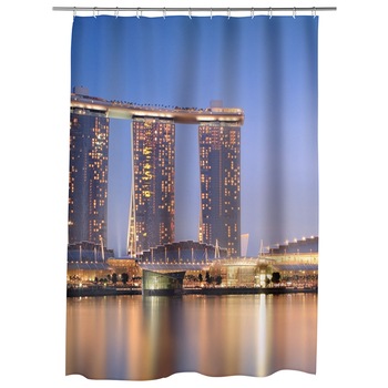 Perdea Dus, Cada, pentru Baie, Heartwork, Port in Singapore, Model Multicolor, Decoratiuni Baie, 150 x 200 cm Perdea Dus, Cada, pentru Baie, Heartwork, Port in Singapore, Model Multicolor, Decoratiuni Baie, 150 x 200 cm