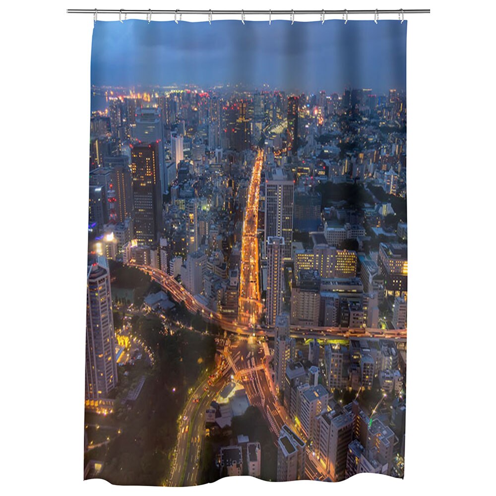 Perdea Dus, Cada, pentru Baie, Heartwork, Intersectie stea, Model Multicolor, Decoratiuni Baie, 150 x 200 cm