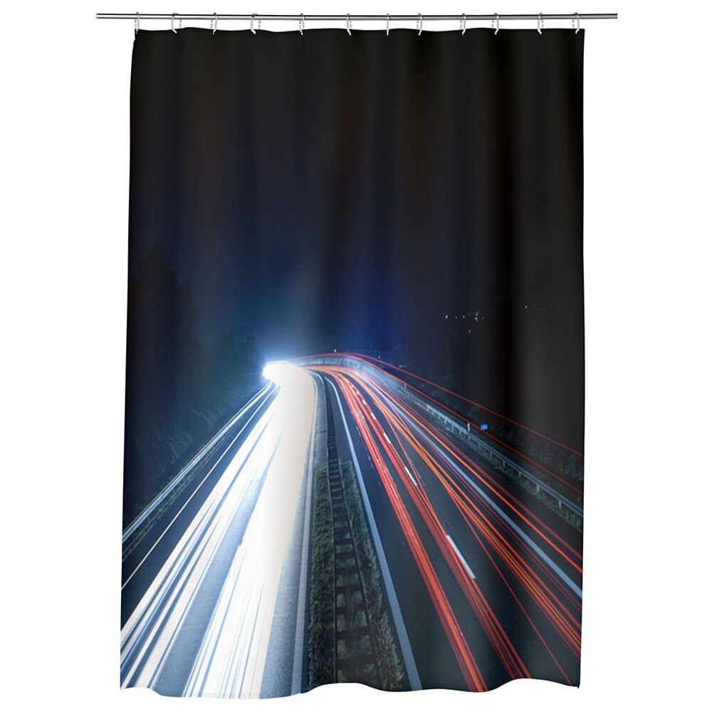 Perdea Dus, Cada, pentru Baie, Heartwork, Lumini pe autostrada, Model Multicolor, Decoratiuni Baie, 150 x 200 cm