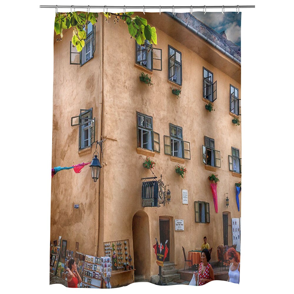 Perdea Dus, Cada, pentru Baie, Heartwork, Casa Dracula Sighisoara, Model Multicolor, Decoratiuni Baie, 150 x 200 cm