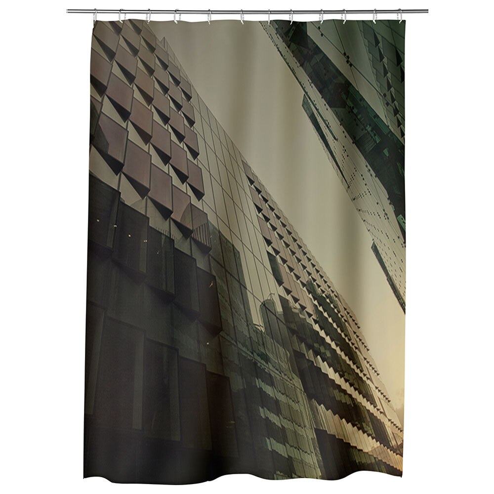 Perdea Dus, Cada, pentru Baie, Heartwork, Cladire de geamuri, Model Multicolor, Decoratiuni Baie, 150 x 200 cm