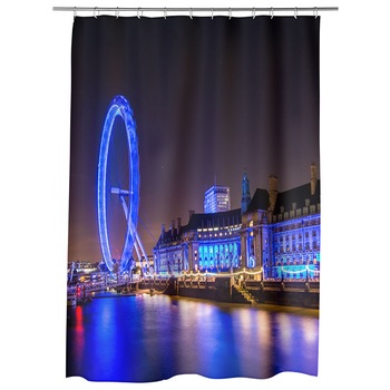 Perdea Dus, Cada, pentru Baie, Heartwork, Londra in noapte, Model Multicolor, Decoratiuni Baie, 150 x 200 cm Perdea Dus, Cada, pentru Baie, Heartwork, Londra in noapte, Model Multicolor, Decoratiuni Baie, 150 x 200 cm