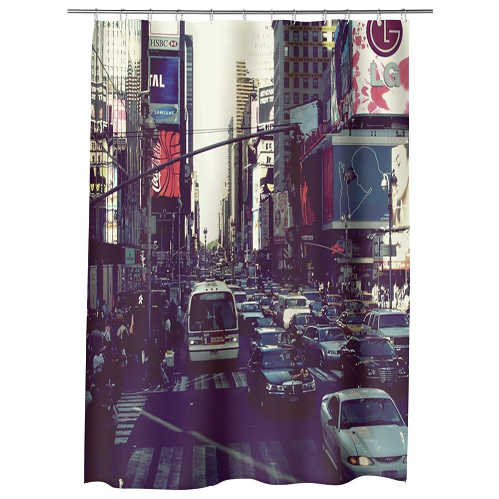 Perdea Dus, Cada, pentru Baie, Heartwork, Trafic in New York, Model Multicolor, Decoratiuni Baie, 150 x 200 cm