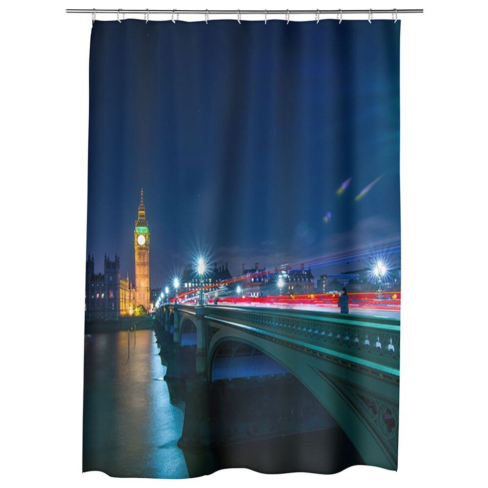Perdea Dus, Cada, pentru Baie, Heartwork, Pod in Londra, Model Multicolor, Decoratiuni Baie, 150 x 200 cm