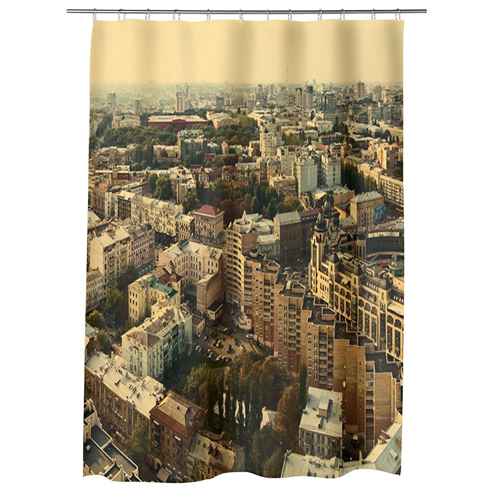 Perdea Dus, Cada, pentru Baie, Heartwork, Panaroma a Kiev ului, Model Multicolor, Decoratiuni Baie, 150 x 200 cm