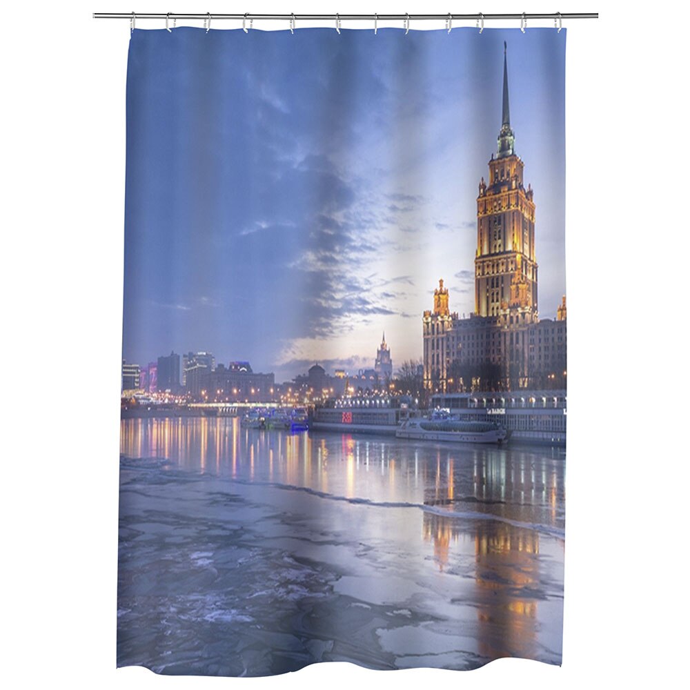 Perdea Dus, Cada, pentru Baie, Heartwork, Hotel Radisson Moscova Rusia, Model Multicolor, Decoratiuni Baie, 150 x 200 cm