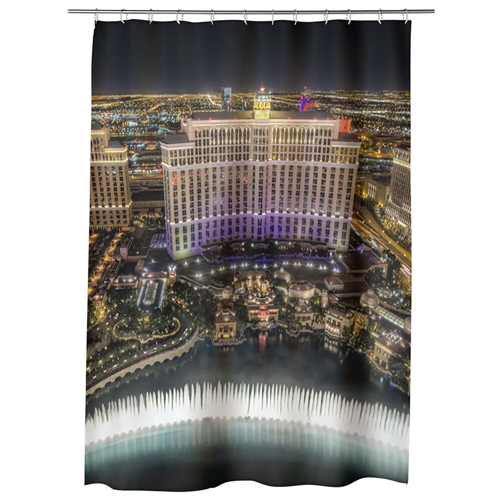 Perdea Dus, Cada, pentru Baie, Heartwork, Fantani la Bellagio Las Vegas, Model Multicolor, Decoratiuni Baie, 150 x 200 cm