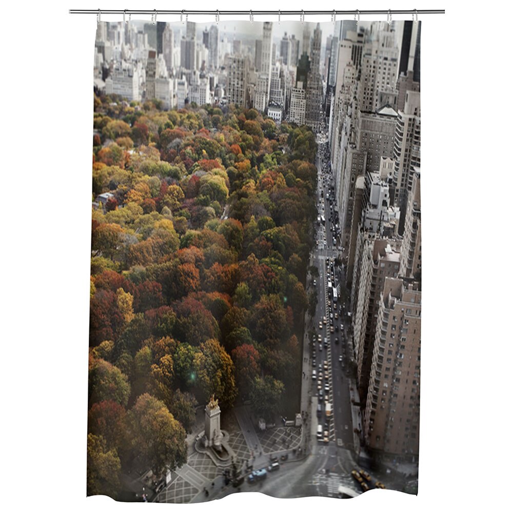 Perdea Dus, Cada, pentru Baie, Heartwork, Toamna in New york, Model Multicolor, Decoratiuni Baie, 150 x 200 cm