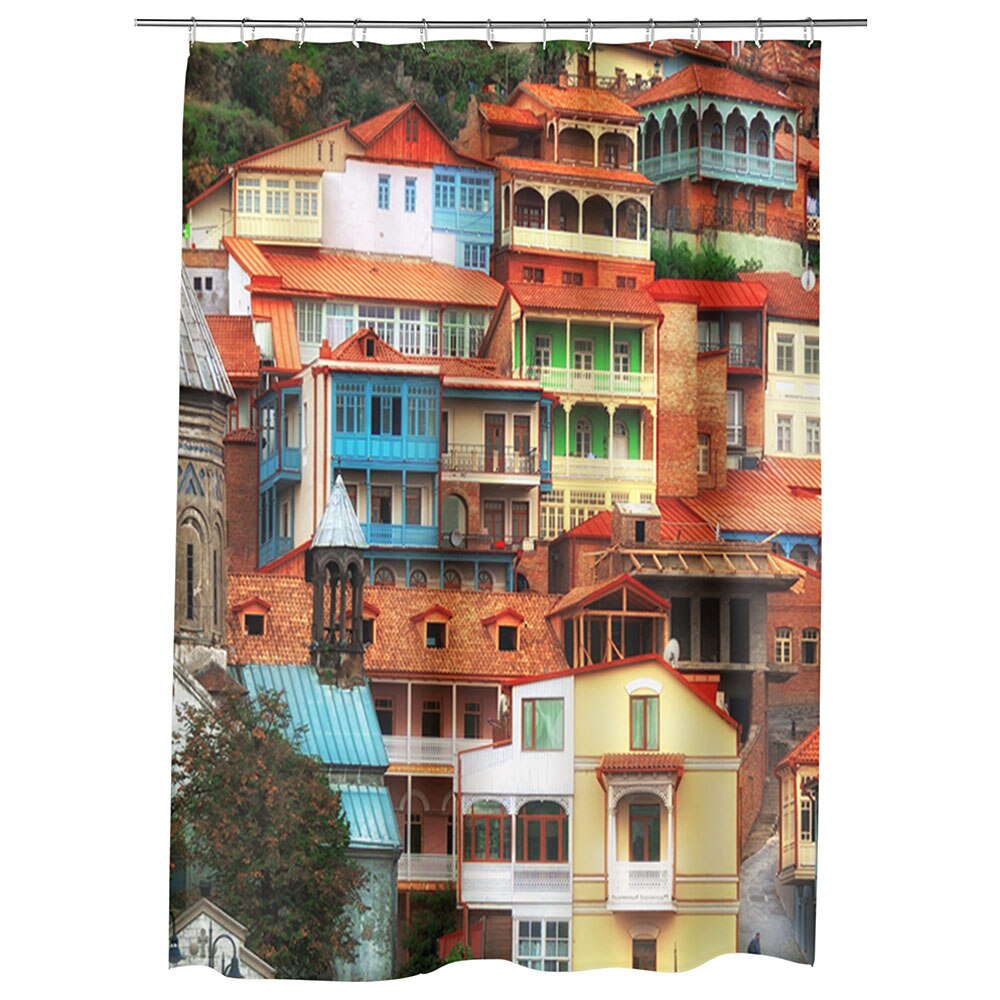 Perdea Dus, Cada, pentru Baie, Heartwork, Tblisi Georgia, Model Multicolor, Decoratiuni Baie, 150 x 200 cm