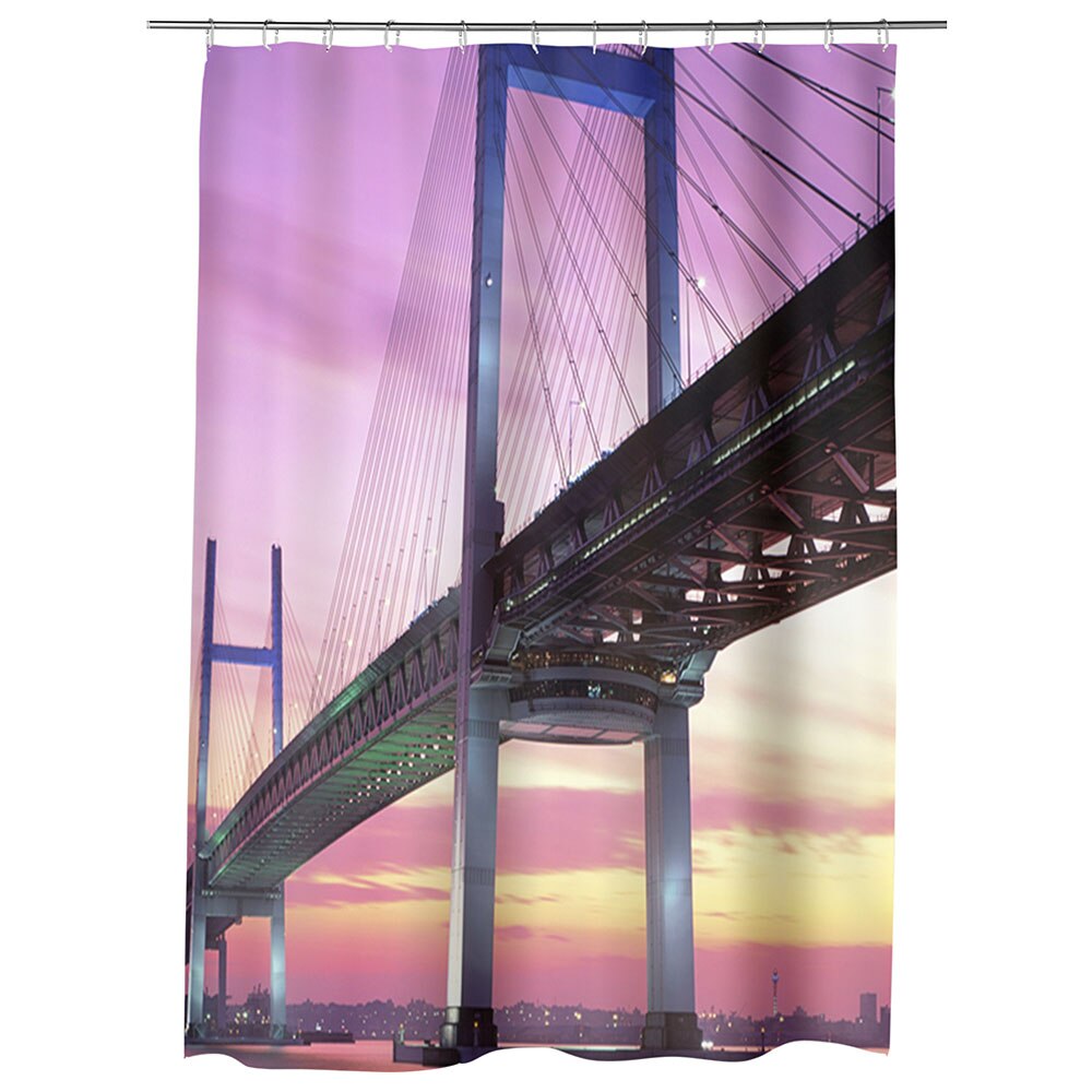 Perdea Dus, Cada, pentru Baie, Heartwork, Pod in Japonia, Model Multicolor, Decoratiuni Baie, 150 x 200 cm