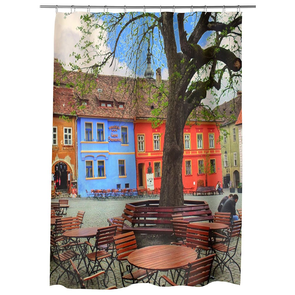 Perdea Dus, Cada, pentru Baie, Heartwork, Centrul Sighisoarei, Model Multicolor, Decoratiuni Baie, 150 x 200 cm