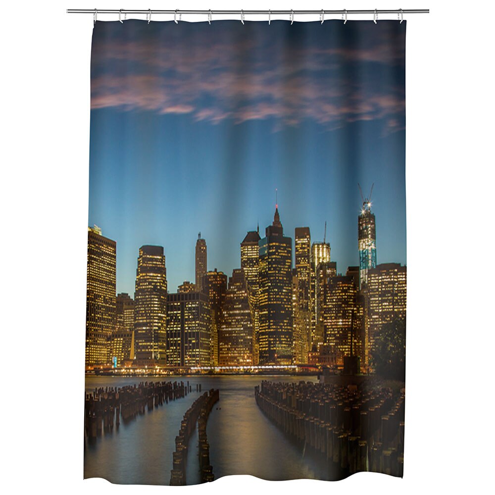 Perdea Dus, Cada, pentru Baie, Heartwork, New York1, Model Multicolor, Decoratiuni Baie, 150 x 200 cm