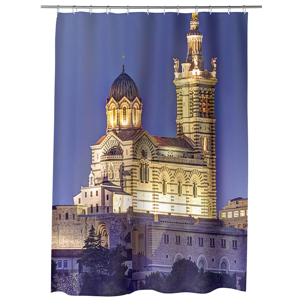 Perdea Dus, Cada, pentru Baie, Heartwork, Notre Dame Franta, Model Multicolor, Decoratiuni Baie, 150 x 200 cm