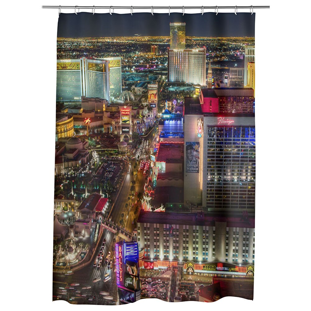 Perdea Dus, Cada, pentru Baie, Heartwork, Nordul Las Vegas ului, Model Multicolor, Decoratiuni Baie, 150 x 200 cm