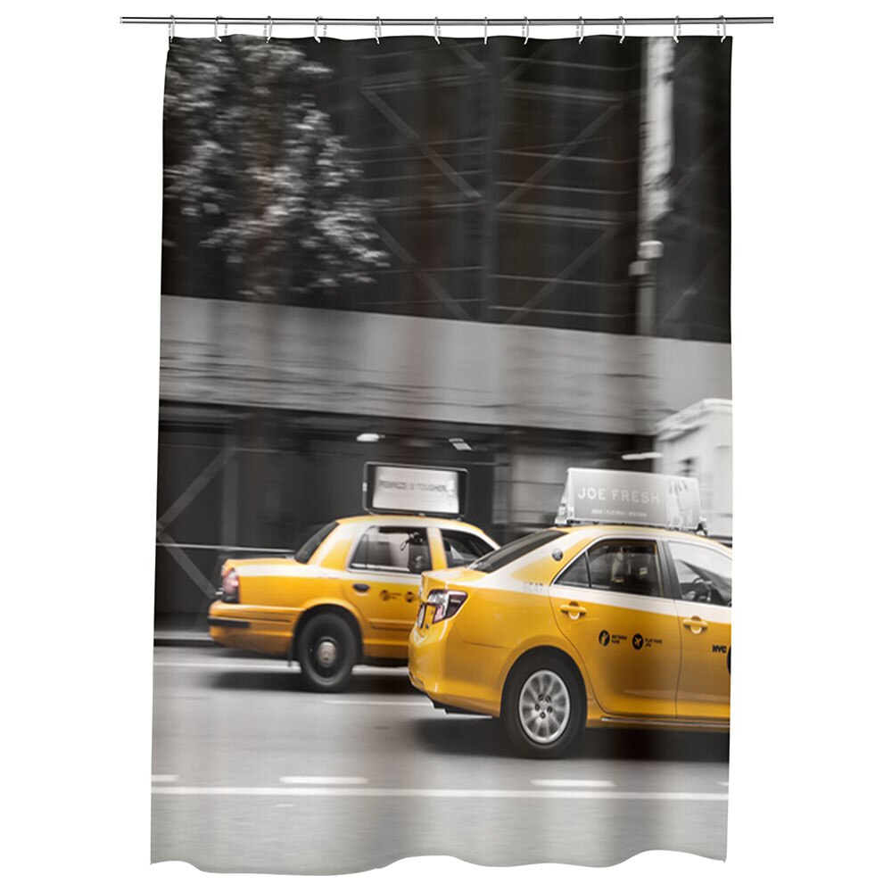 Perdea Dus, Cada, pentru Baie, Heartwork, Taxi in NY, Model Multicolor, Decoratiuni Baie, 150 x 200 cm