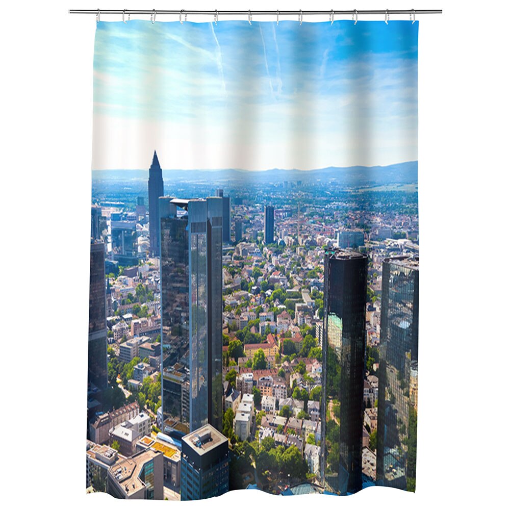 Perdea Dus, Cada, pentru Baie, Heartwork, Panaroma Frankfurt, Model Multicolor, Decoratiuni Baie, 150 x 200 cm