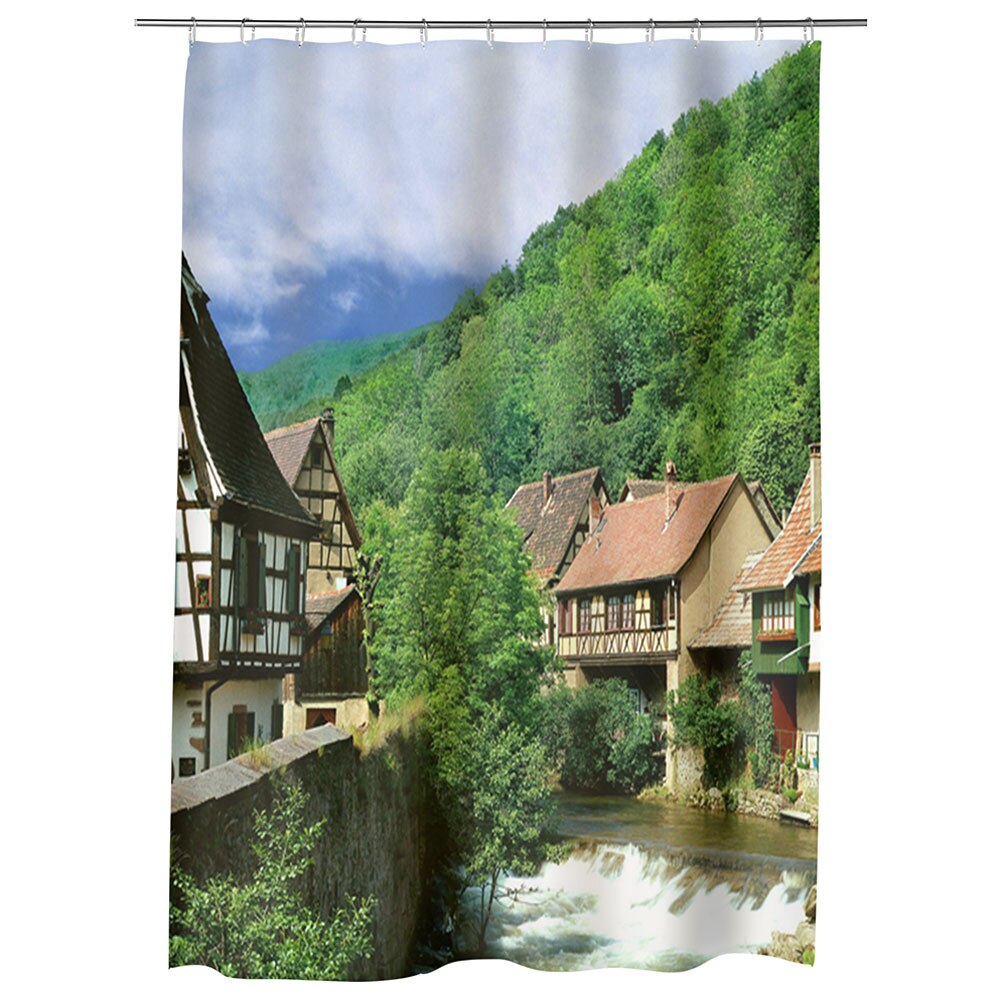 Perdea Dus, Cada, pentru Baie, Heartwork, Oraselul Kaysersbrg Franta, Model Multicolor, Decoratiuni Baie, 150 x 200 cm