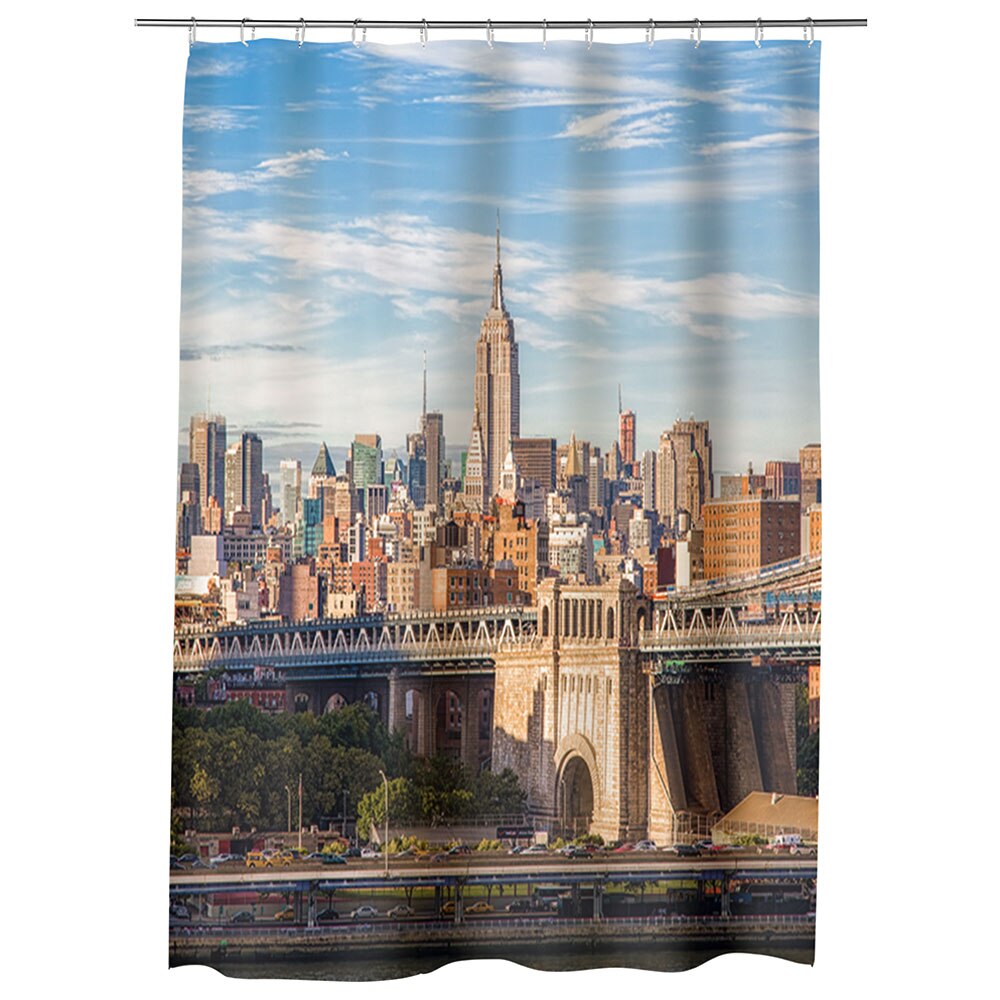 Perdea Dus, Cada, pentru Baie, Heartwork, Centrul New York ului, Model Multicolor, Decoratiuni Baie, 150 x 200 cm