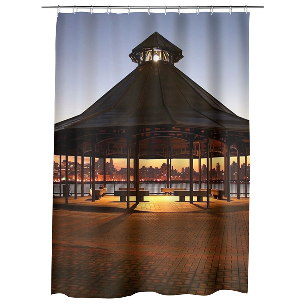 Perdea Dus, Cada, pentru Baie, Heartwork, Foisor si Apus, Model Multicolor, Decoratiuni Baie, 150 x 200 cm