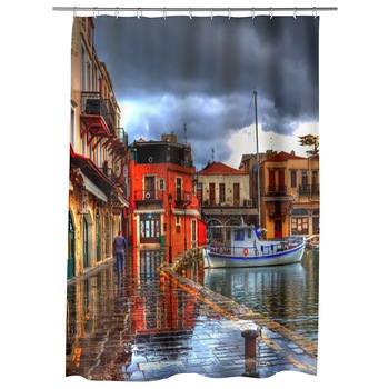 Perdea Dus, Cada, pentru Baie, Heartwork, In port, Model Multicolor, Decoratiuni Baie, 150 x 200 cm Perdea Dus, Cada, pentru Baie, Heartwork, In port, Model Multicolor, Decoratiuni Baie, 150 x 200 cm