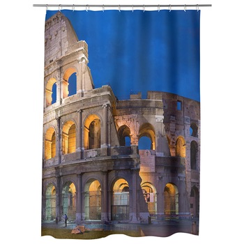 Perdea Dus, Cada, pentru Baie, Heartwork, Colosseum Roma, Model Multicolor, Decoratiuni Baie, 150 x 200 cm
