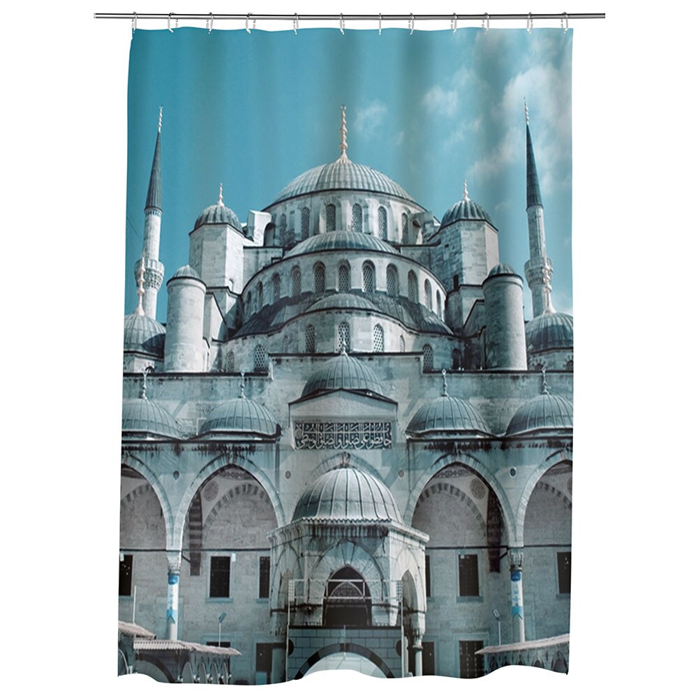 Perdea Dus, Cada, pentru Baie, Heartwork, Moscheea Hagia Sophia Istanbul Turcia, Model Multicolor, Decoratiuni Baie, 150 x 200 cm