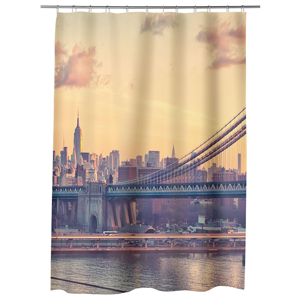 Perdea Dus, Cada, pentru Baie, Heartwork, Pod in New York, Model Multicolor, Decoratiuni Baie, 150 x 200 cm