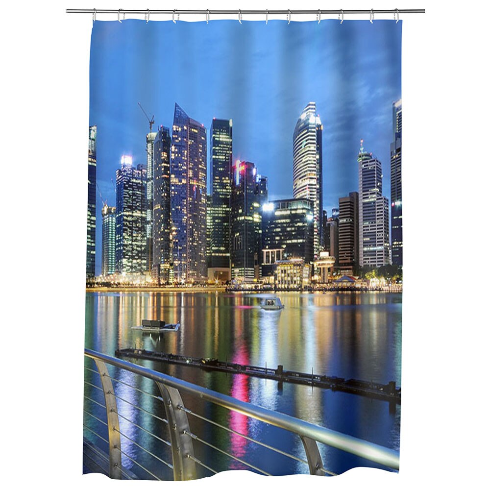 Perdea Dus, Cada, pentru Baie, Heartwork, Singapore, Model Multicolor, Decoratiuni Baie, 150 x 200 cm