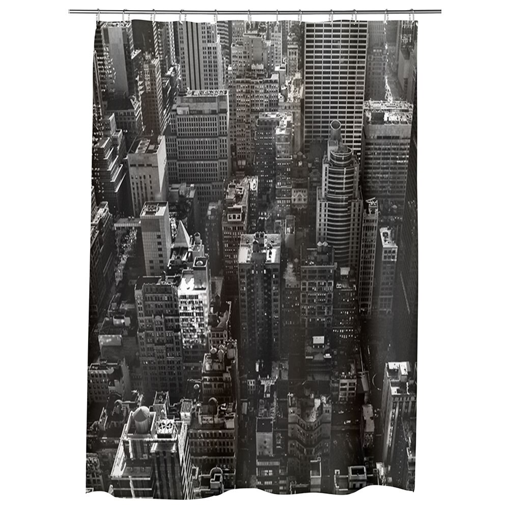Perdea Dus, Cada, pentru Baie, Heartwork, Panorama New York, Model Multicolor, Decoratiuni Baie, 150 x 200 cm