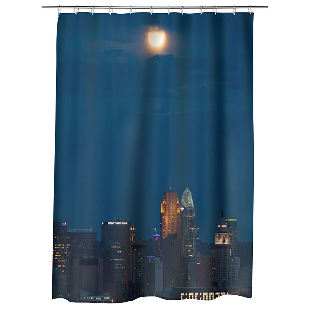 Perdea Dus, Cada, pentru Baie, Heartwork, O noapte in Cincinnati, Model Multicolor, Decoratiuni Baie, 150 x 200 cm