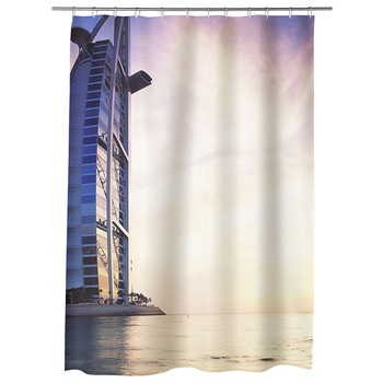 Perdea Dus, Cada, pentru Baie, Heartwork, Burj al Arab in Dubai, Model Multicolor, Decoratiuni Baie, 150 x 200 cm Perdea Dus, Cada, pentru Baie, Heartwork, Burj al Arab in Dubai, Model Multicolor, Decoratiuni Baie, 150 x 200 cm
