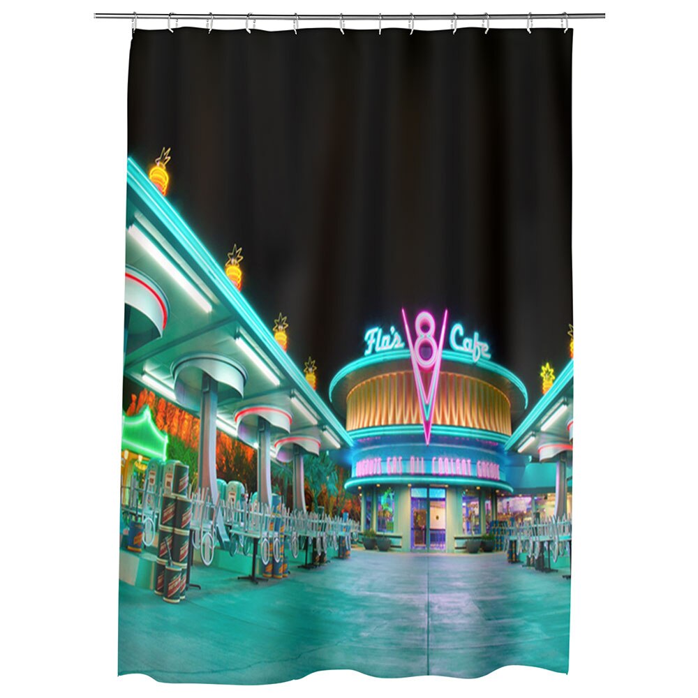 Perdea Dus, Cada, pentru Baie, Heartwork, Lumini de noapte, Model Multicolor, Decoratiuni Baie, 150 x 200 cm