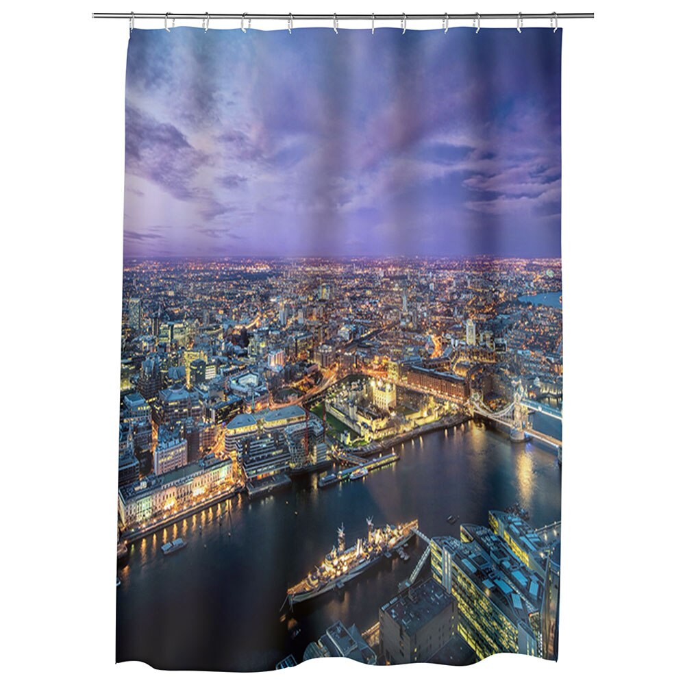 Perdea Dus, Cada, pentru Baie, Heartwork, Londra noaptea, Model Multicolor, Decoratiuni Baie, 150 x 200 cm