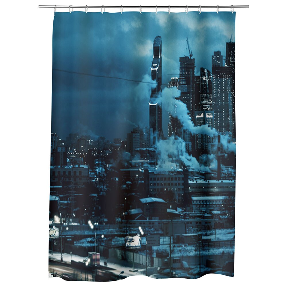Perdea Dus, Cada, pentru Baie, Heartwork, Moscova noaptea, Model Multicolor, Decoratiuni Baie, 150 x 200 cm