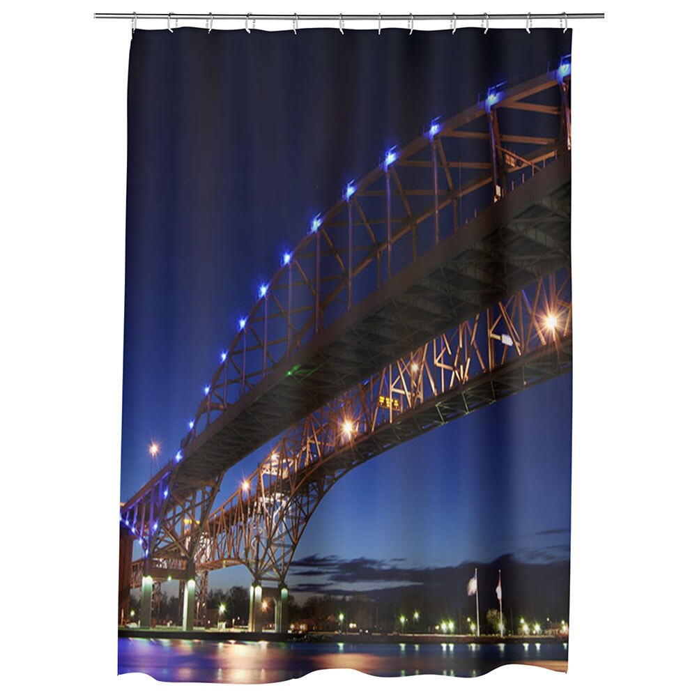 Perdea Dus, Cada, pentru Baie, Heartwork, Pod in oras, Model Multicolor, Decoratiuni Baie, 150 x 200 cm