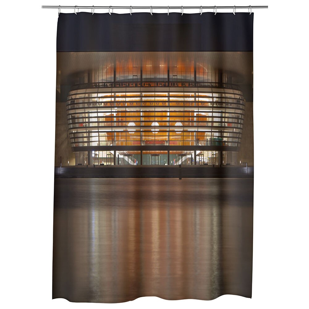 Perdea Dus, Cada, pentru Baie, Heartwork, Casa operei in Copenhaga, Model Multicolor, Decoratiuni Baie, 150 x 200 cm